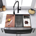 Aquacubic 36 Inch CUPC Certificate Handmade Stainless Steel Nano Kitchen Sink Apron Front